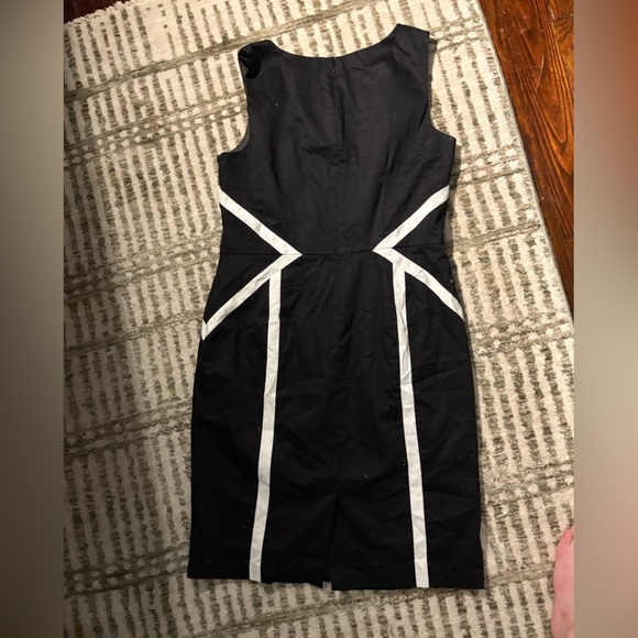 White House black market black with white accent sheath dress career size 14 - Picture 4 of 4